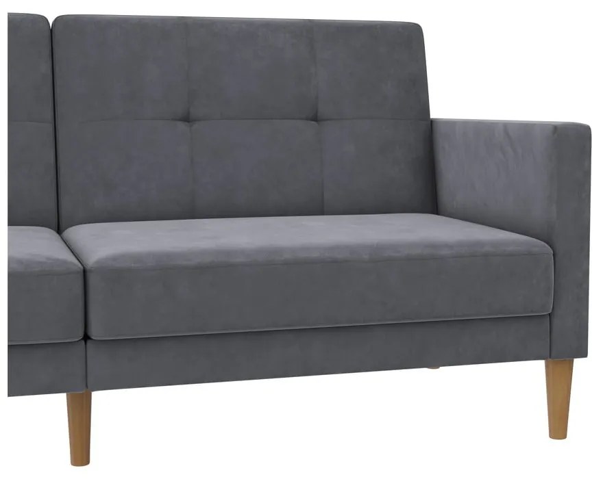 Szara aksamitna rozkładana sofa 207 cm Lilly – Støraa