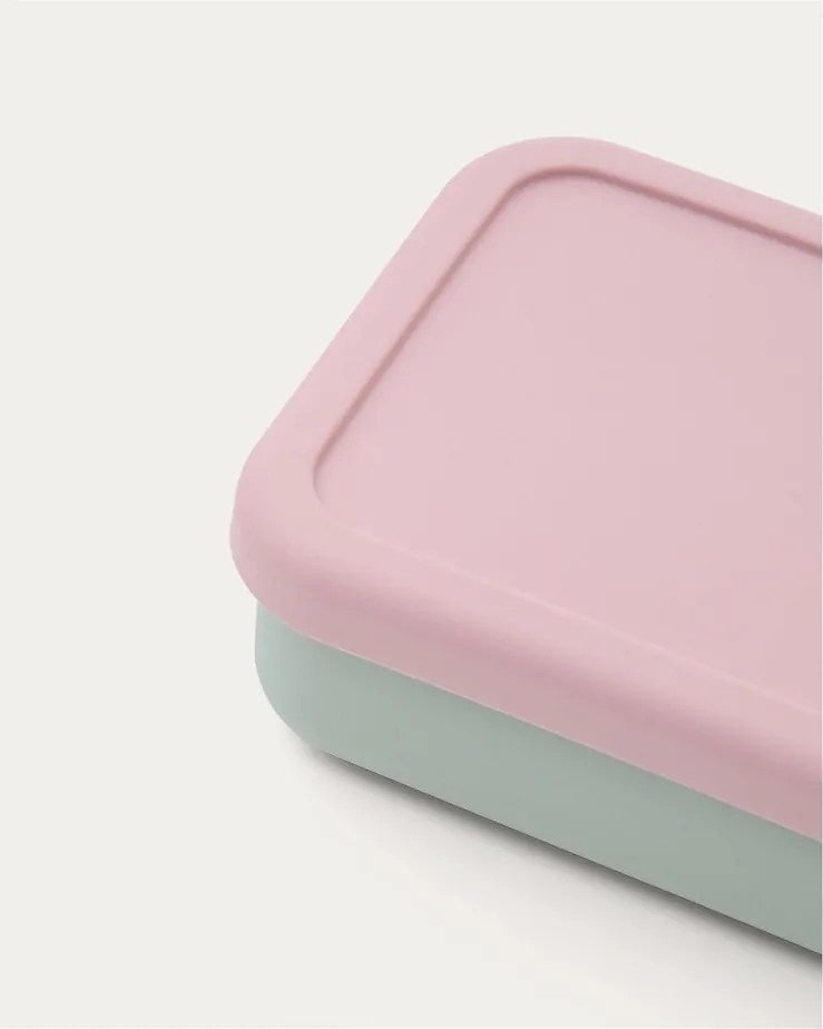 Różowo-turkusowy silikonowy pojemnik śniadaniowy dla dzieci Lili – Kave Home
