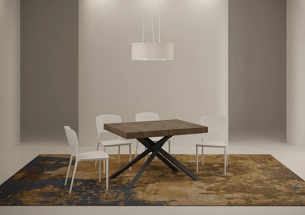 Stół rozkładany 130/234x90 cm Karida Premium orzech nogi antracytowe
