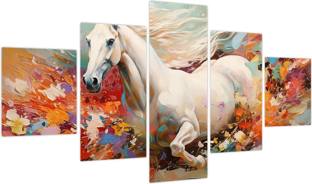 Obraz - Malowanie konia (125x70 cm)