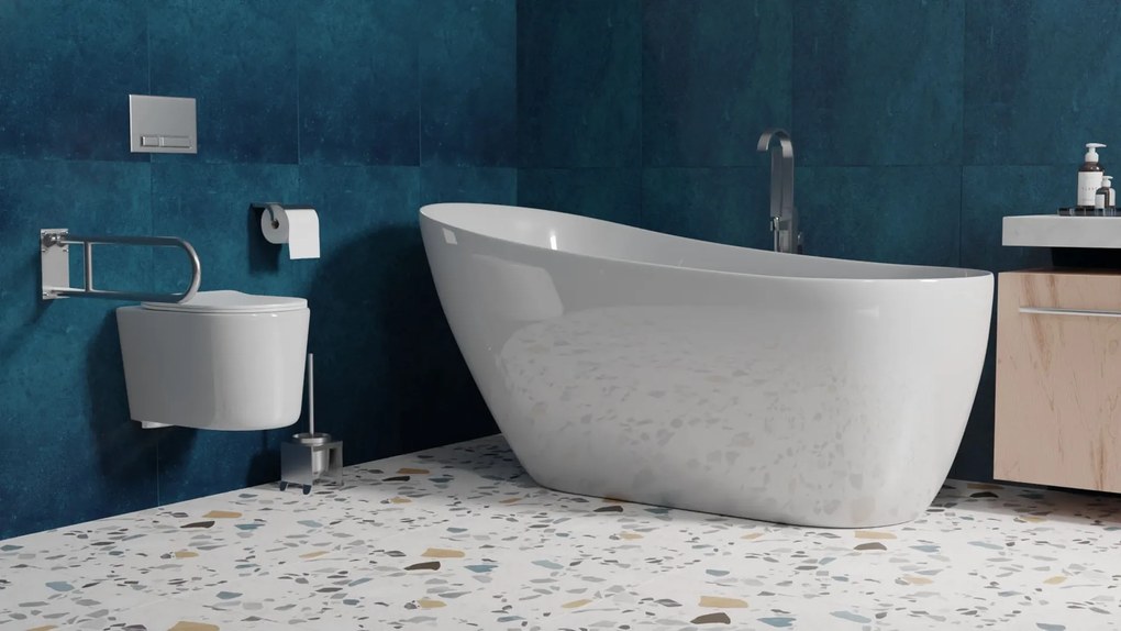 Uchwyt łazienkowy uchylny srebrny