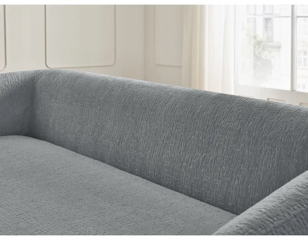 Ciemnoszara rozkładana sofa z tkaniny szenilowej 228 cm Neyo – Bobochic Paris