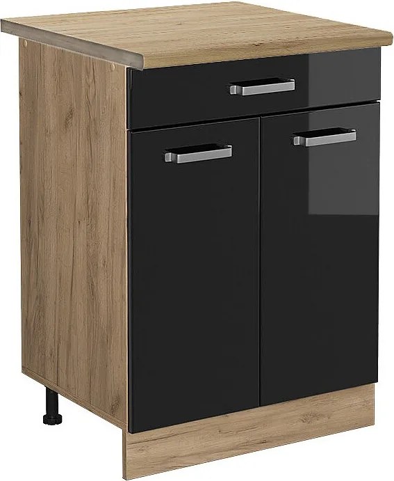 Szafka dolna do kuchni czarny wysoki połysk 60x60x81.6 r-line