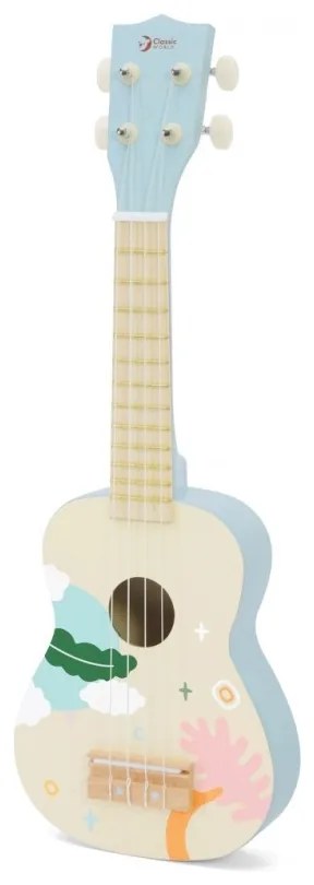Classic world drewniane ukulele gitara dla dzieci niebieskie