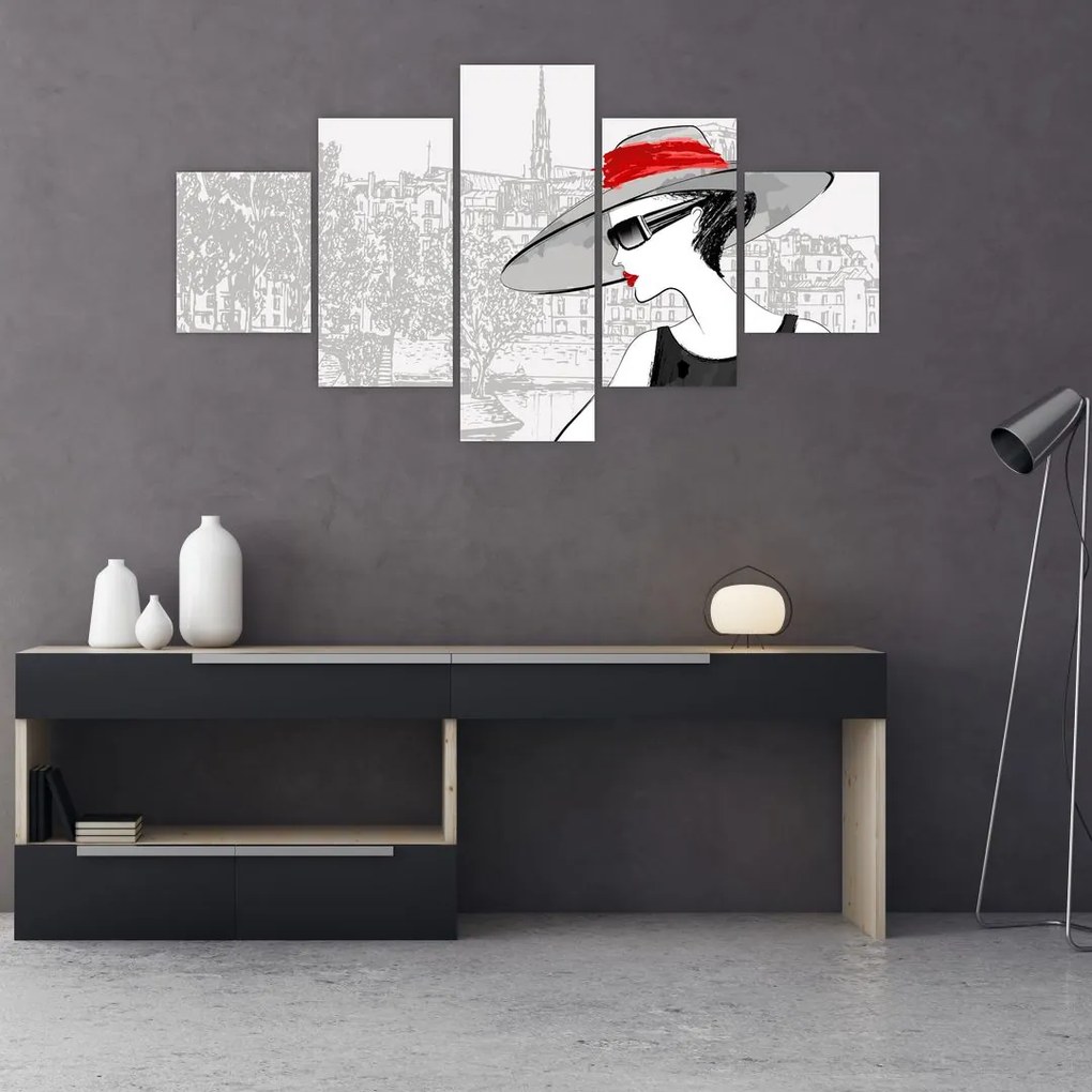 Obraz  - Dama w mieście (125x70 cm)