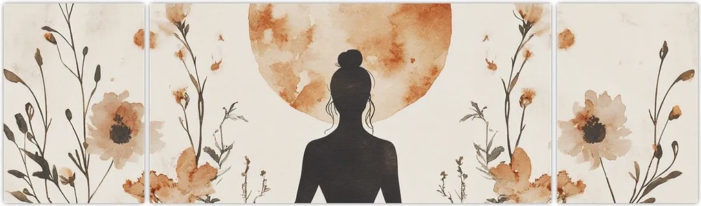 Obraz - Pomarańczowa joga (170x50 cm)