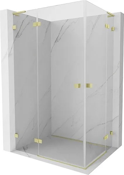 Mexen Lunar L Duo kabina prysznicowa uchylna lewa 120 x 70 cm, transparent, złota szczotkowana - 834L-120L-070P-55-00