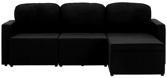Rozkładana sofa modułowa czarna tkanina K1-M35