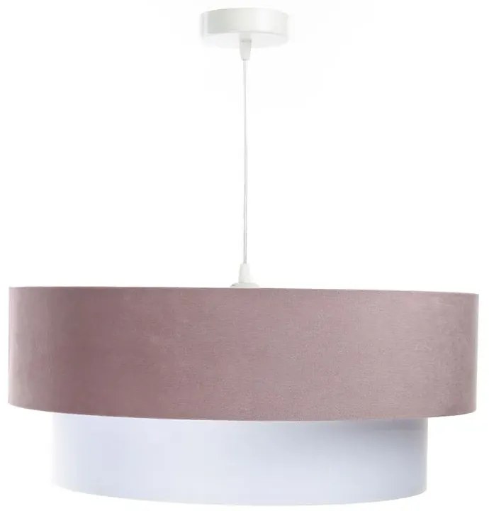 Biało-różowa lampa wisząca z dwuczęściowym abażurem - S434 M4-L48