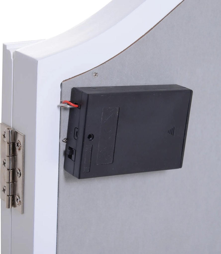 Homcom® lustro do makijażu kosmetyczne 16 lampek led usb/baterie białe