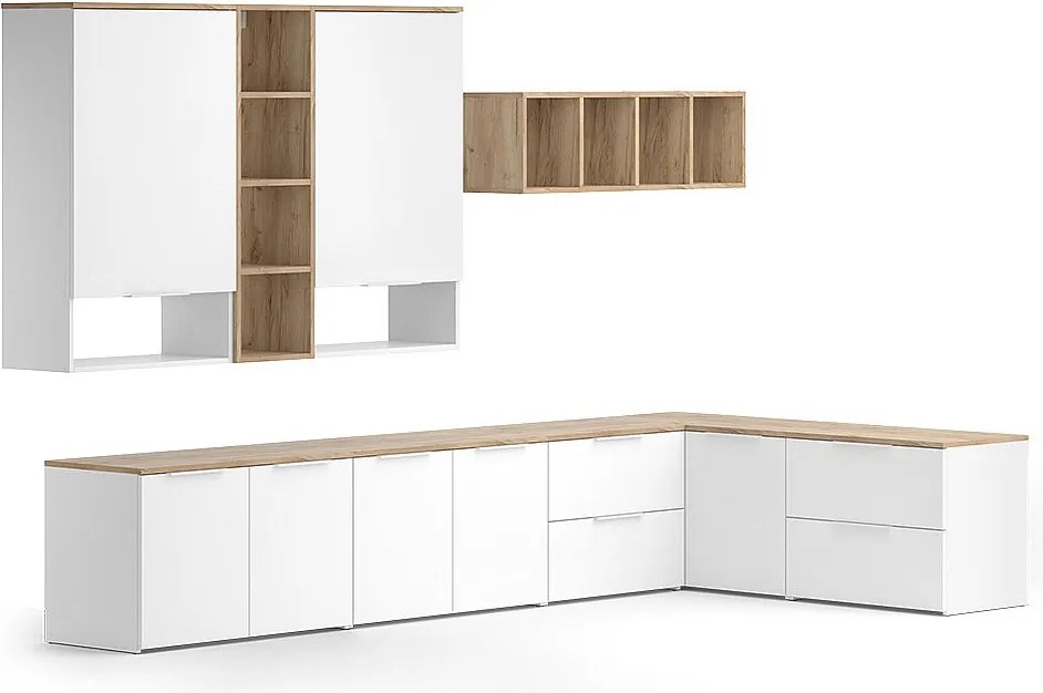 Ściana w salonie biały/sonoma 80x40x50 wido