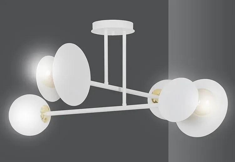 Biała metalowa lampa sufitowa - D008 D6-W34