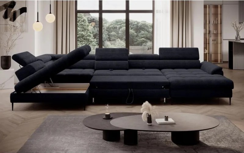 Narożnik EMPOLI XL w układzie U Lewostronny z funkcją spania Lewostronny w ktaninie AUSTIN 03 WERSAL