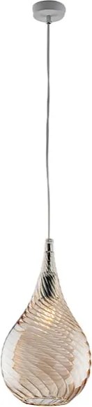 Zawieszenie Pluvia Iron z bursztynowym szkłem pyreksowym 1 światło 142 Ø20 BL264-S1-AM