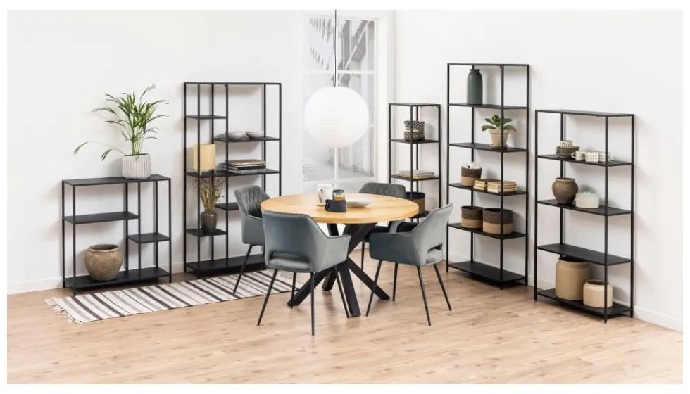 Czarny metalowy regał 80x86 cm Newcastle – Actona