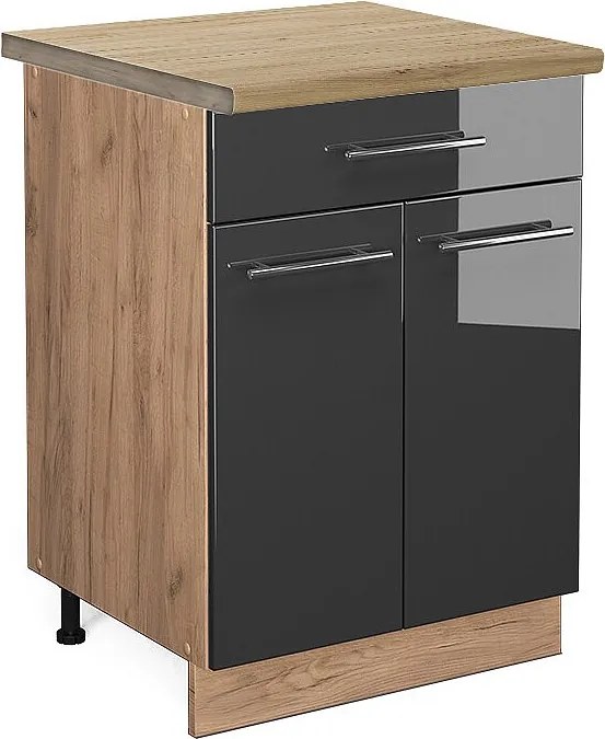 Szafka dolna do kuchni antracyt wysoki połysk 60x60x82 fame-line