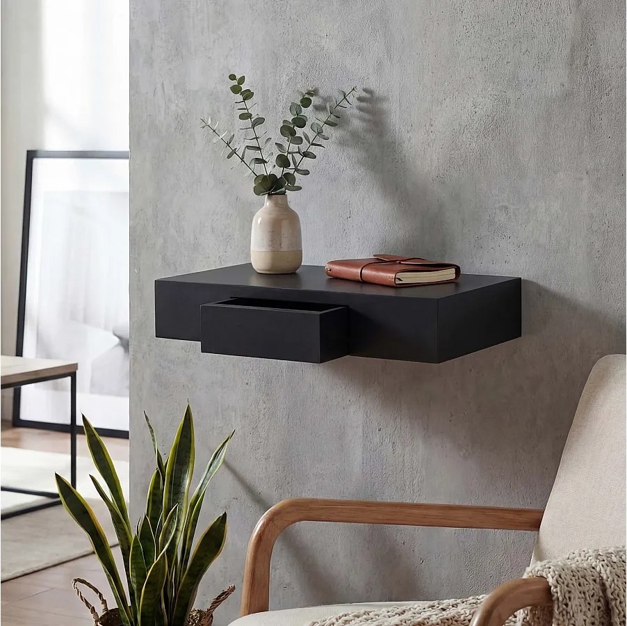 Półka ścienna Cher,  czarna