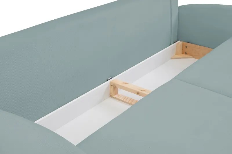 Sofa SOFT z funkcja spania i pojemnikiem TURKUSOWY RUN AGAIN 72