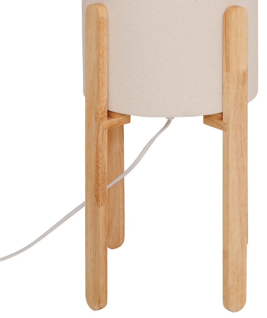 Lampa podłogowa tekstylny klosz RAFA drewniane nogi, Ø 24 x 107 cm