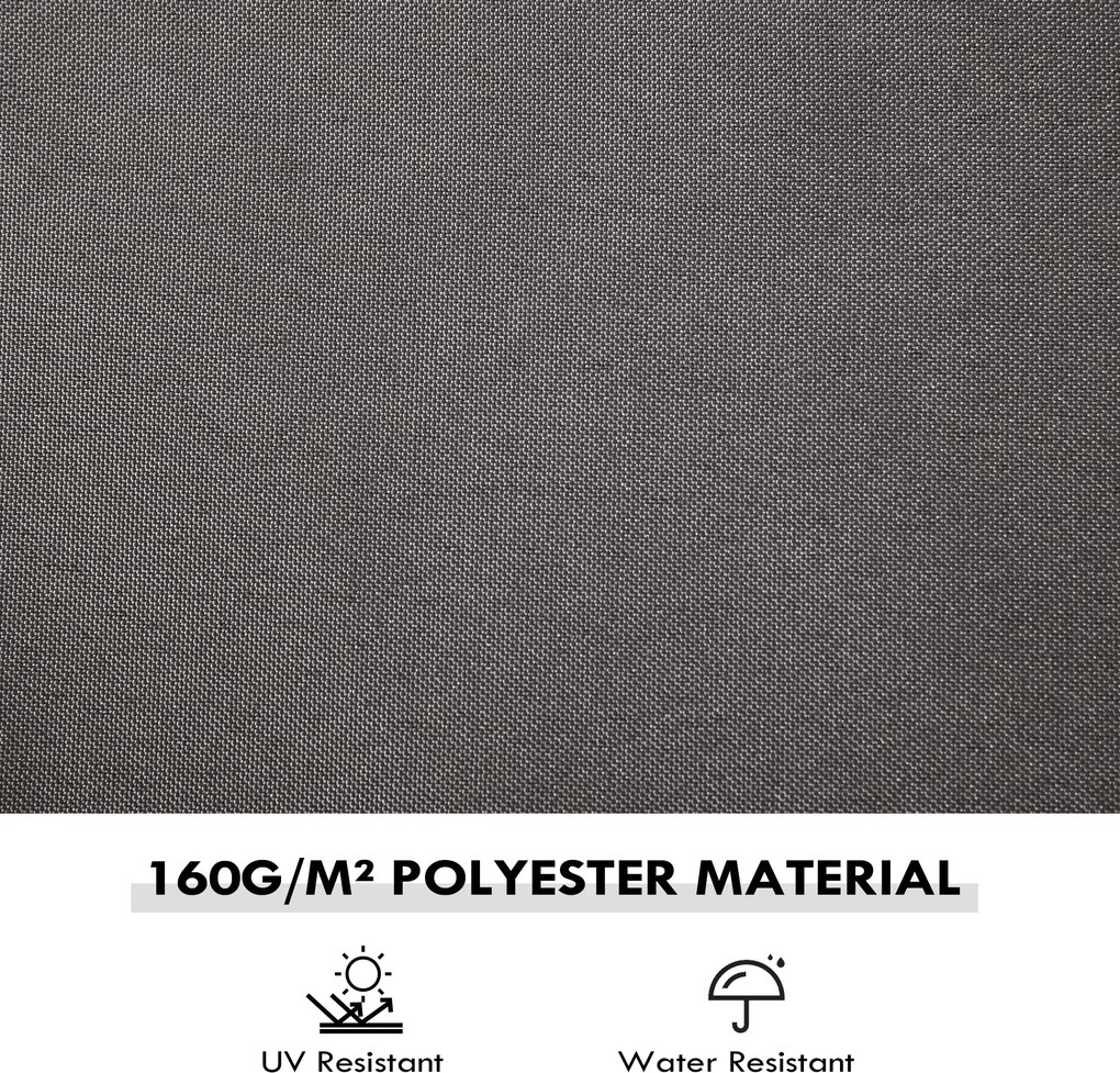Outsunny Boczne ścianki do pawilonu, 4 panele boczne do pawilonu ogrodowego, z zamkiem błyskawicznym, pawilon 3 x 4 m, ciemnoszary