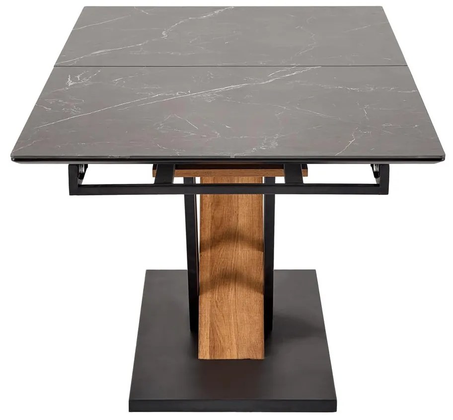 Stół rozkładany spiek czarny marmur/dąb/czarny 140-180/90/76 VOLANT 140