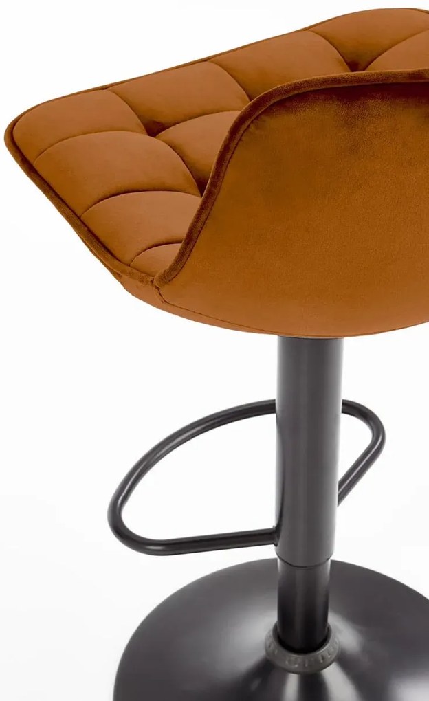 Pikowany cynamonowy hoker z oparciem S9-C64