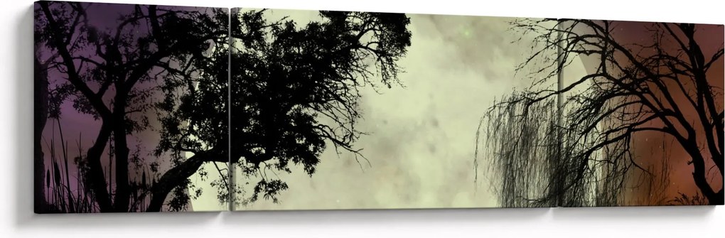 Obraz - Księżyc w pełni nad powierzchnią (170x50 cm)