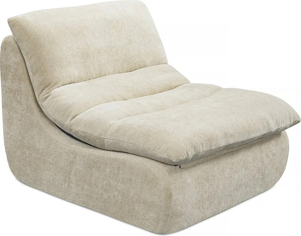 Chaise longue "Candela" em tecido texturado - 81 x 96 x 75 cm - Bege