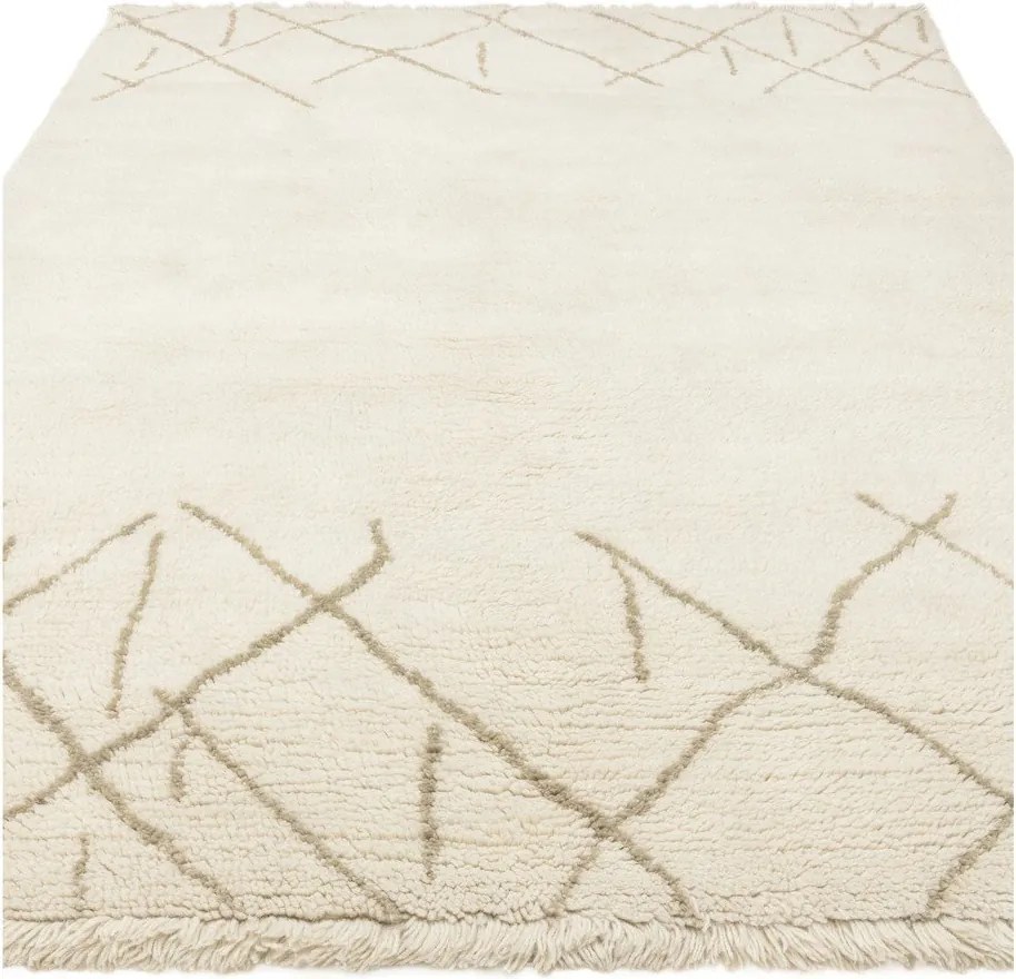 Kremowy wełniany dywan odpowiedni do prania/tkany ręcznie 160x230 cm Azera Crosshatch – Asiatic Carpets