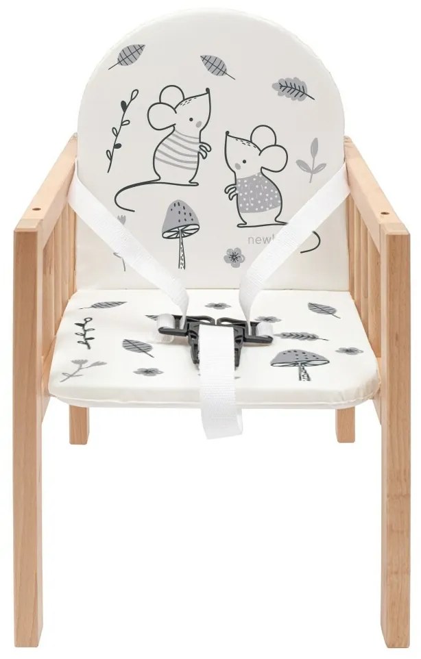 New Baby Drewniane krzesełko do karmienia dla dzieci Jerry