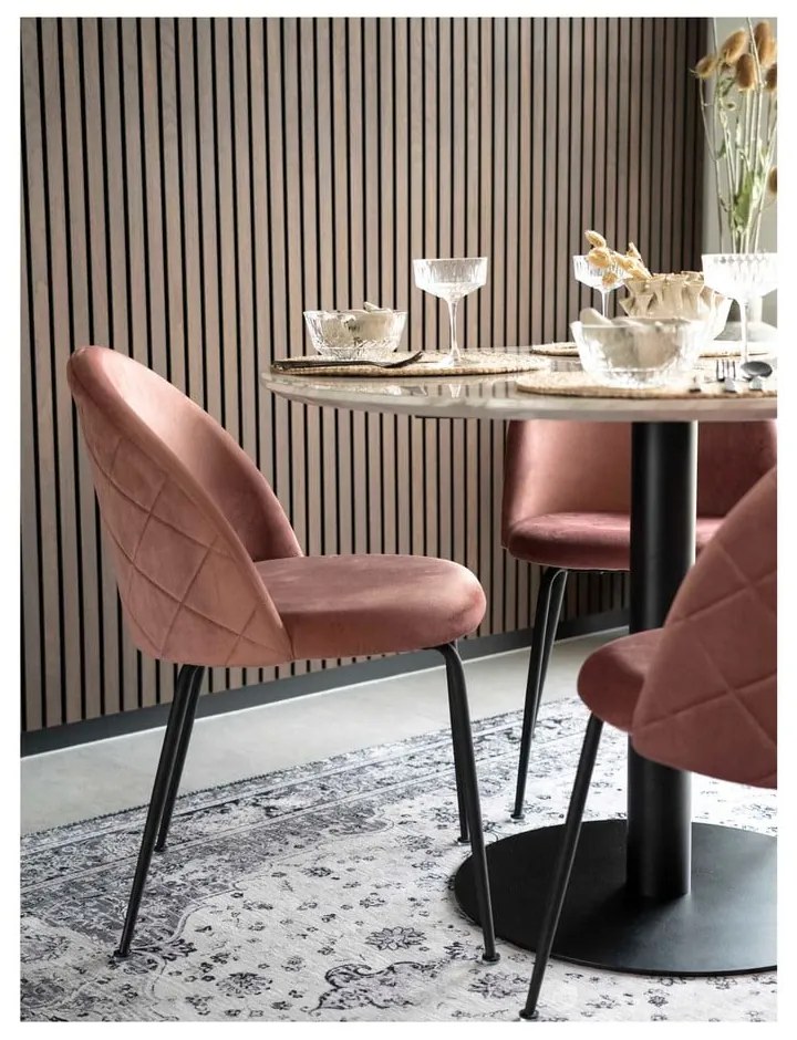 Okrągły stół z blatem w dekorze marmuru ø 110 cm Bolzano – House Nordic