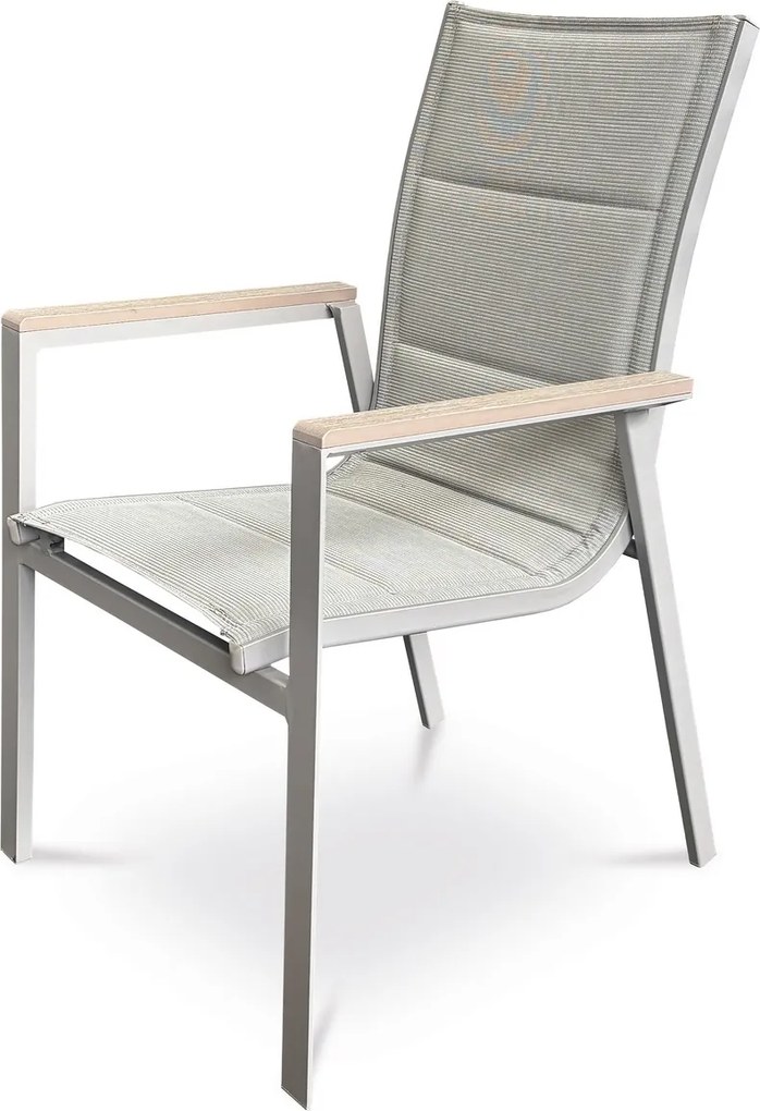Autronic Krzesło ogrodowe, aluminium, tkanina, szary, AZ C-S1110 GREY