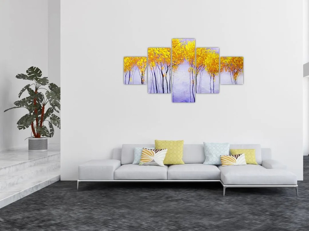 Obraz żółtych drzew (125x70 cm)