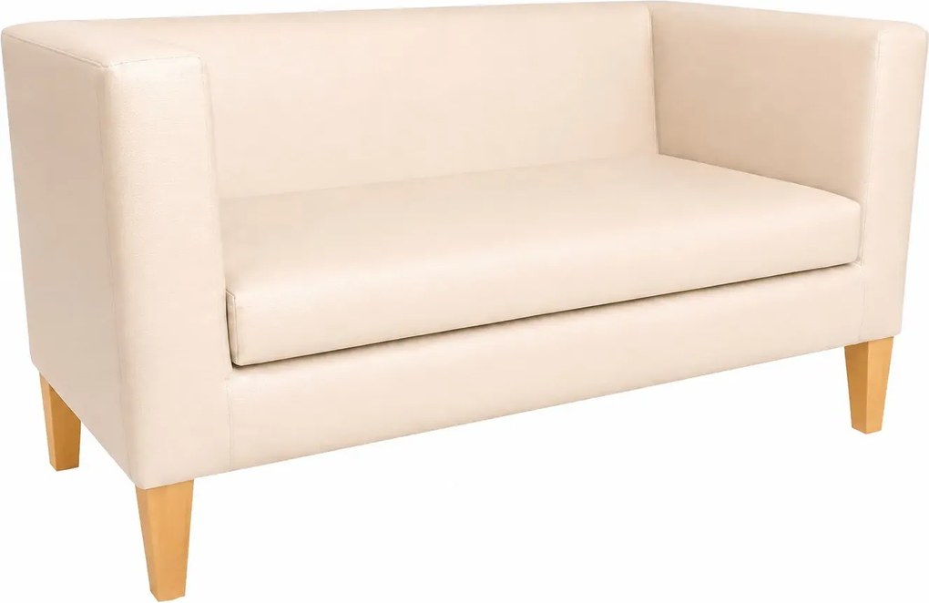 Sofa Monaco : Kolor nogi - Drewno, Kolor tkaniny - EKO-SKÓRA - 18D, Typ tkaniny - Eko-skóra , Wysokość nogi - 20 cm