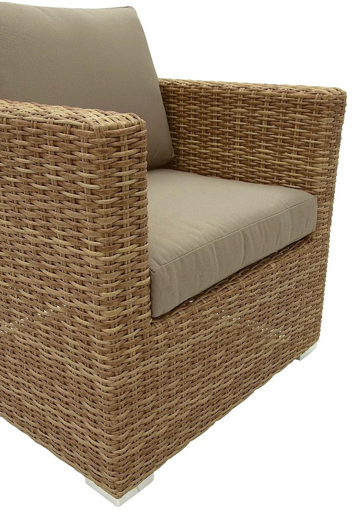 Zestaw rattanowy MALIBU dla 5 osób (beżowo-brązowy)