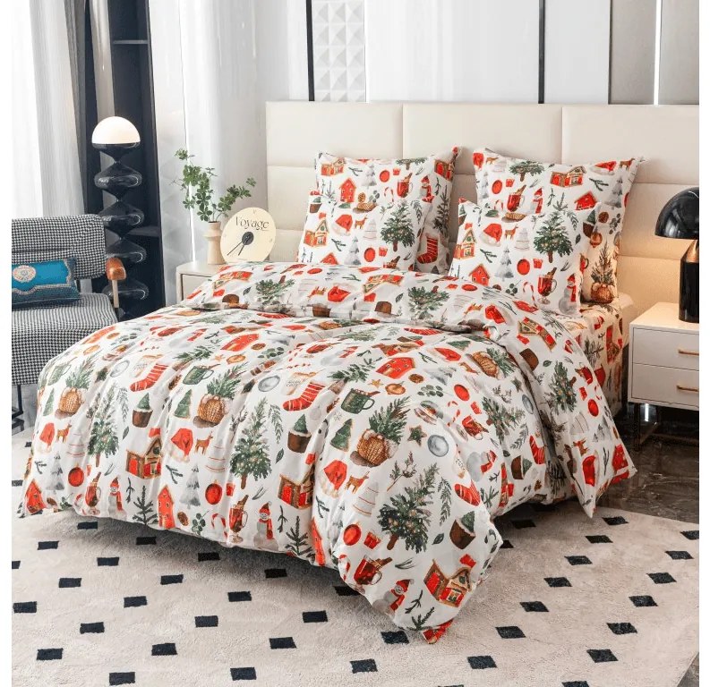 PrzytulneMieszkanie.pl PrzytulneMieszkanie.pl Pościel z mikroflanelu FESTIVE MAGIC biała Rozmiar pościeli: 2 szt 70 x 90 cm | 200 x 220 cm