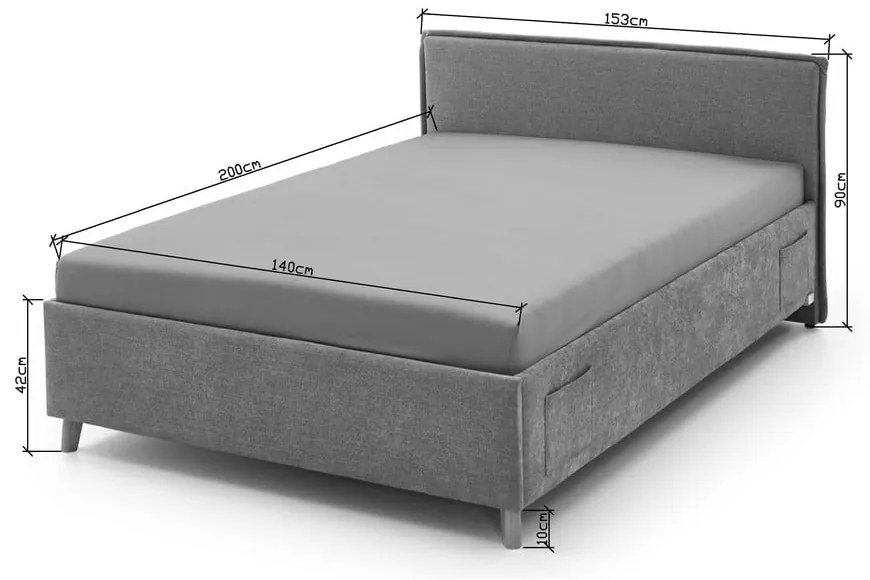 Beżowe łóżko dziecięce 140x200 cm Fun – Meise Möbel