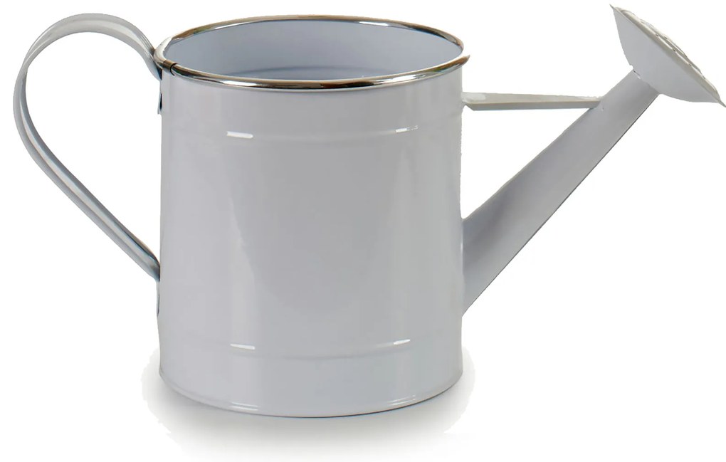 Osłonka na doniczkę w formie konewki, metalowa, biała, wys. 18 cm