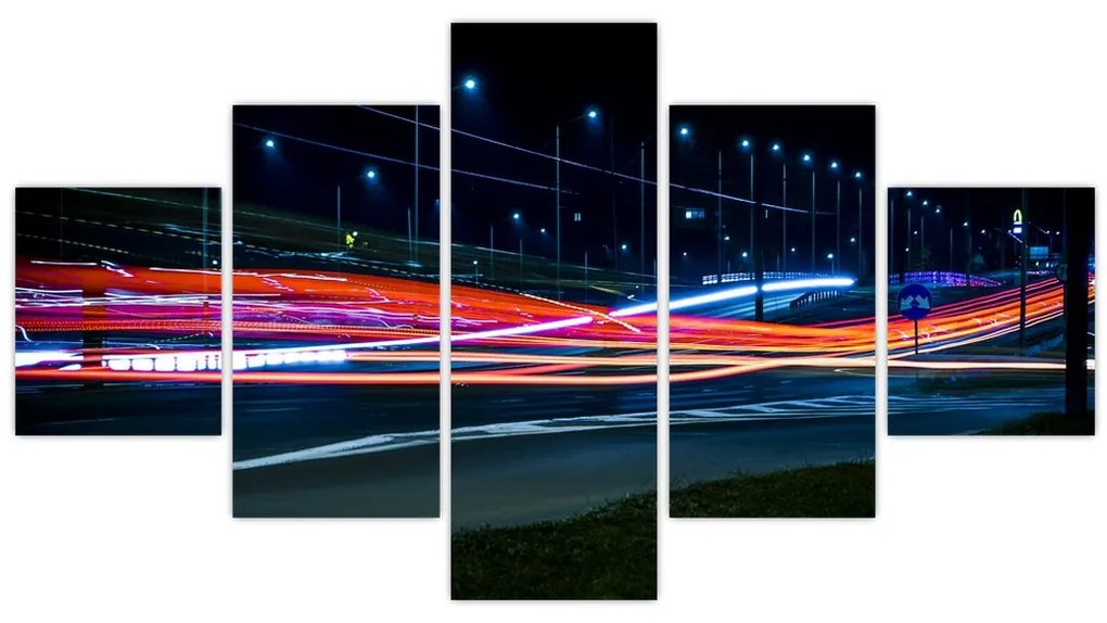 Obraz miasto nocą (125x70 cm)