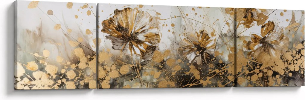 Obraz - Abstrakcyjny kwiatowy obraz (170x50 cm)
