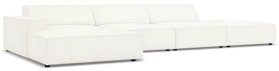 Beżowy narożnik (lewostronny) z materiału bouclé Jodie – Micadoni Home