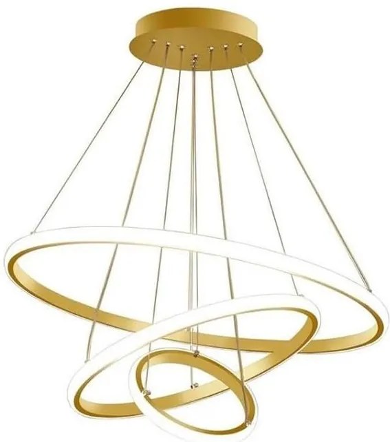 Lampa nowoczesna LED wisząca sufitowa pierścienie AT60-3KSL-Gold
