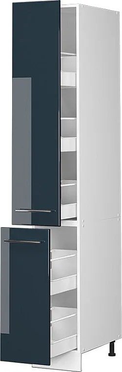 Szafka aptekarska ciemnoniebieski wysoki połysk 30x58x206.8 fame-line