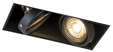 Inteligentny reflektor wnękowy czarny w komplecie z 2 żarówkami WiFi GU10 Trimless - Oneon 2