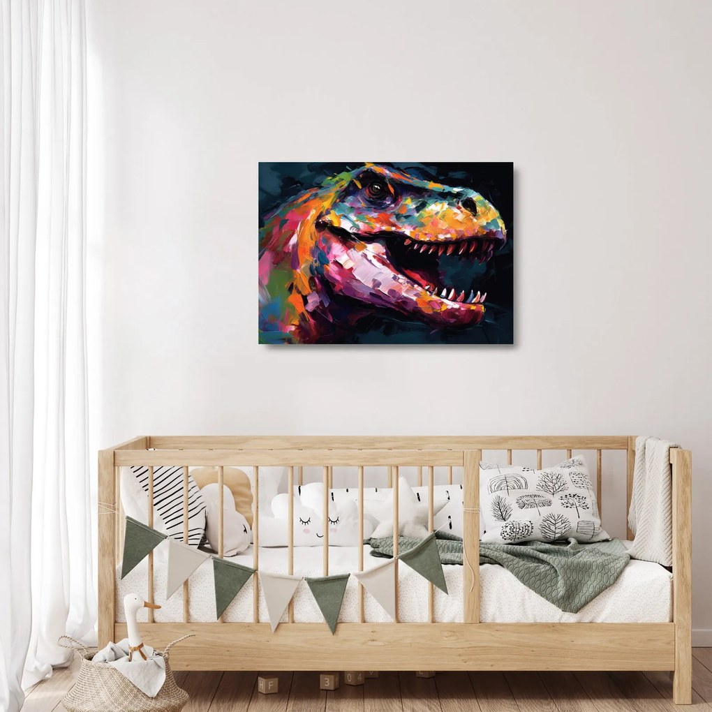 Obraz na szkle - Dinozaur, malarstwo (70x50 cm)