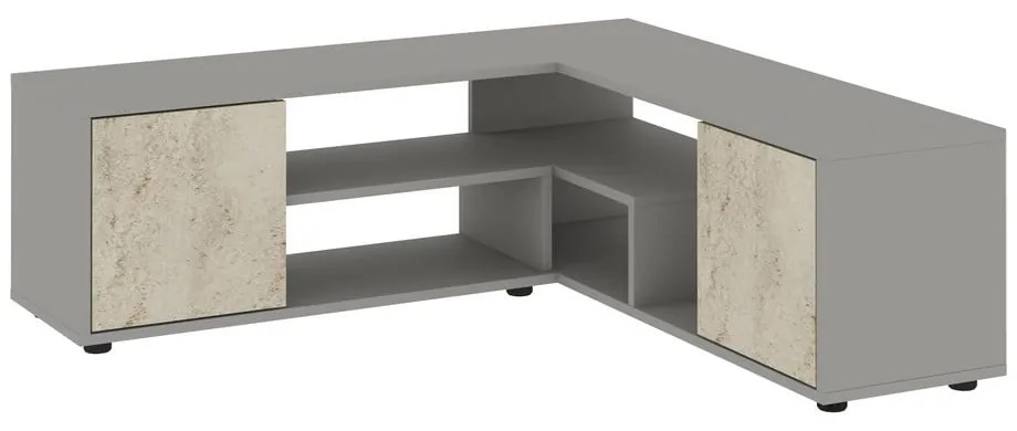 Szara szafka pod TV 125x40x120 cm Rosa – Kalune Design