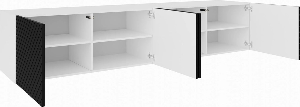 Szafka RTV wisząca CAVA 200 cm do Salonu pod Telewizor - Biały