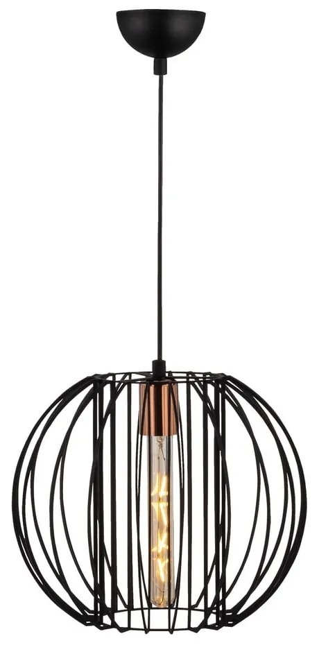 Lampa wisząca w czarno-brązowym kolorze z metalowym kloszem ø 33 cm Fellini – Opviq lights