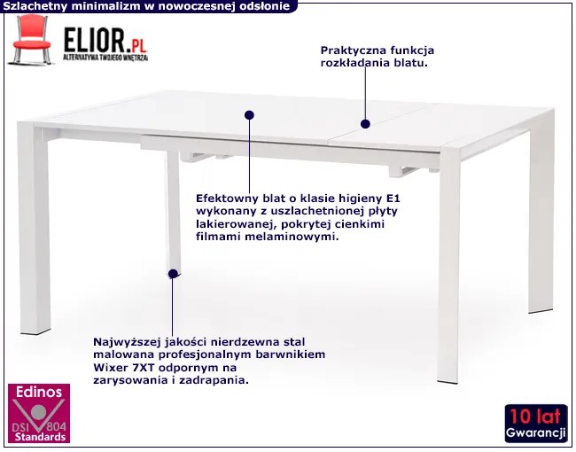 Biały rozkładany stół - Staner 4X
