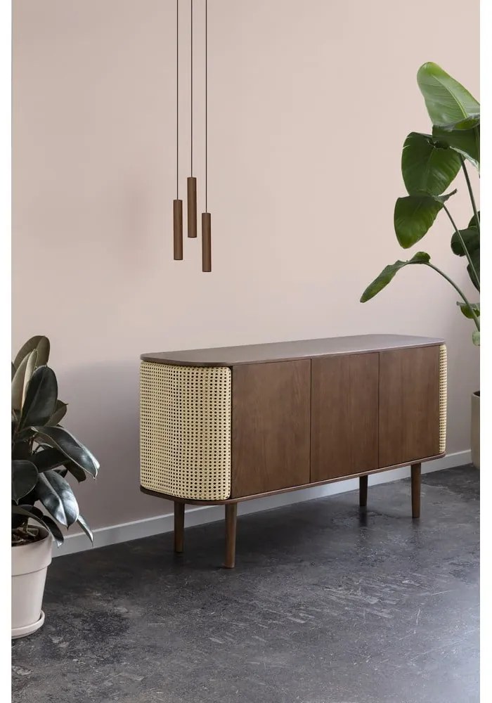 Brązowo-beżowa niska komoda w dekorze dębu 150x75 cm Treasures – UMAGE